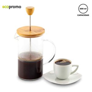Cafetera en Vidrio y Bambú 600ml NUEVO