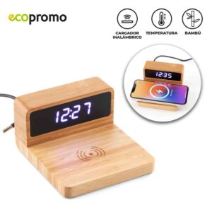 Cargador Inalámbrico Bamboo Clock NUEVO