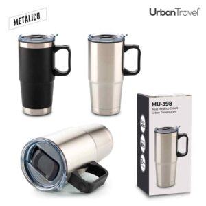 Mug Metálico Cobalt Urban Travel 600ml