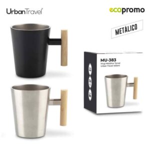 Mug Metálico Torval Urban Travel 400ml