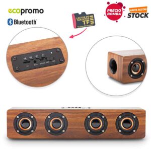 Speaker Bluetooth Retro Bamboo - PRECIO BOMBA